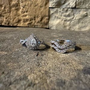 Neil Lane Engagement Ring 14K White Gold with two Neil Lane Wedding Bands